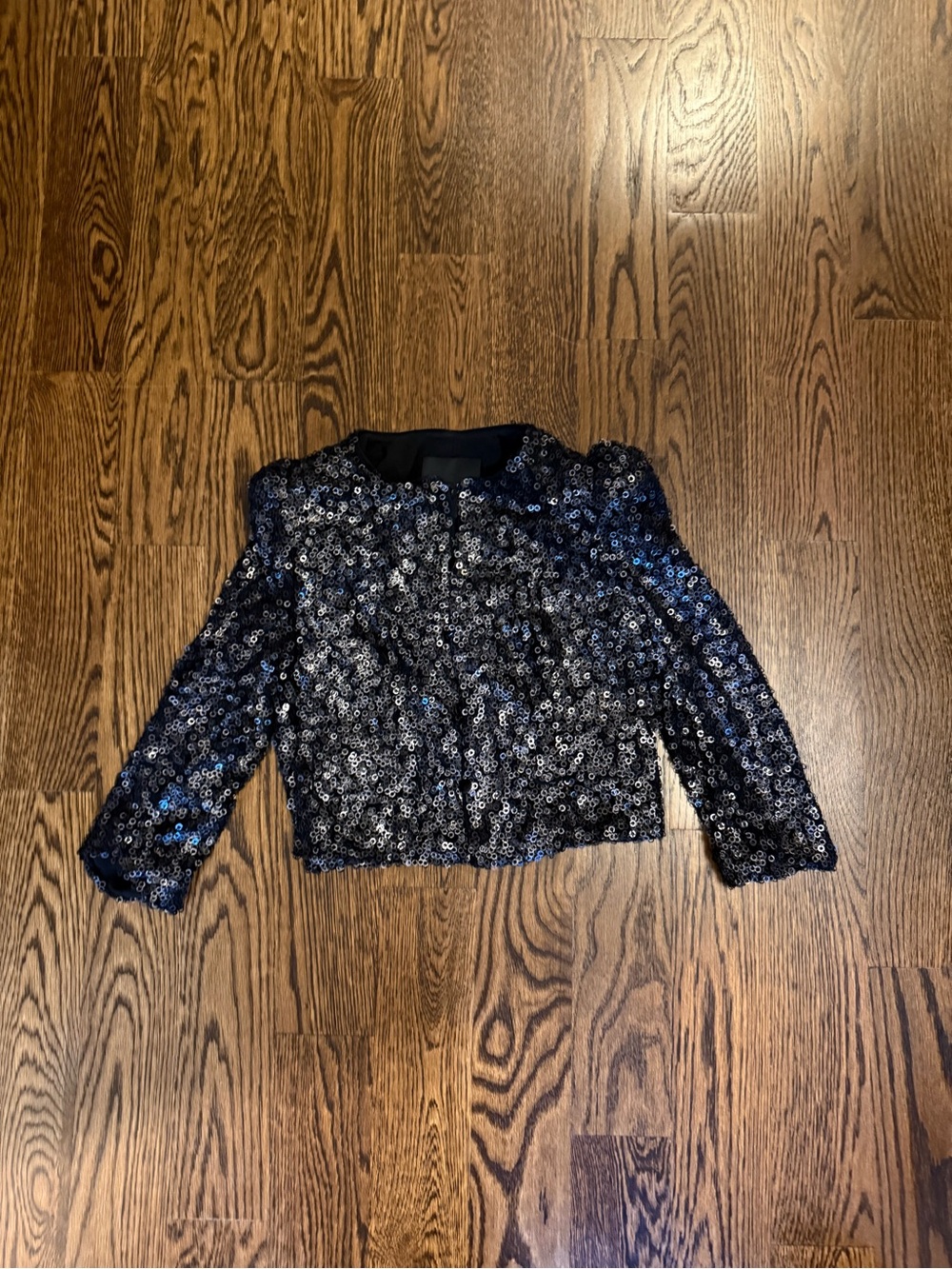 Robert Rodriguez Black Sequin Cropped Jacket